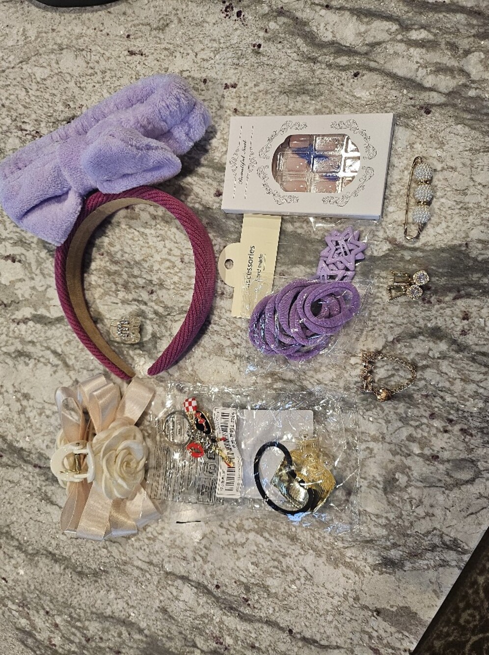 Lot Of Hair Items And Jewelery